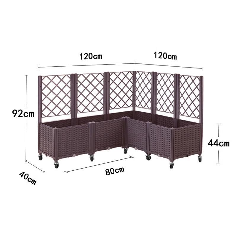 Stackable Planter Box with Trellis Support for Climbing Plants, Vegetables & Flowers