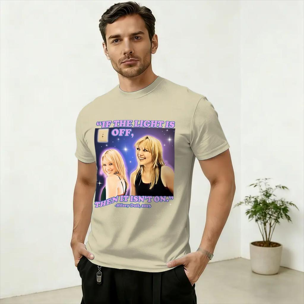 Unisex Hilary Duff Fan Merch T Shirt 100 Cotton Tops Fashion Short Sleeve Round Neck Tees Original TShirts