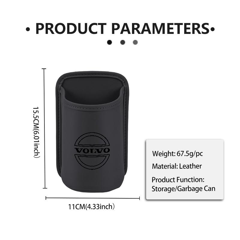Leather Car Seat Cup Holder Hang Drink Storage Box Accessorie For Volvo S60 S80 S90 C30 XC40 XC60 XC70 XC90 V40 V60 V90 T6