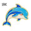 Daily Wear Pin Cartoon Sea Animal Metal Brooch, Dolphin Whale Seahorse Octopus Enamel Badge Pin, Hats Bags Scarves Clothes Decorative Accessory