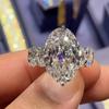 Trendy Luxury Promise Rings for Women Full Paved Oval CZ Wedding Engagement Accessories Gorgeous Jewelry 2022