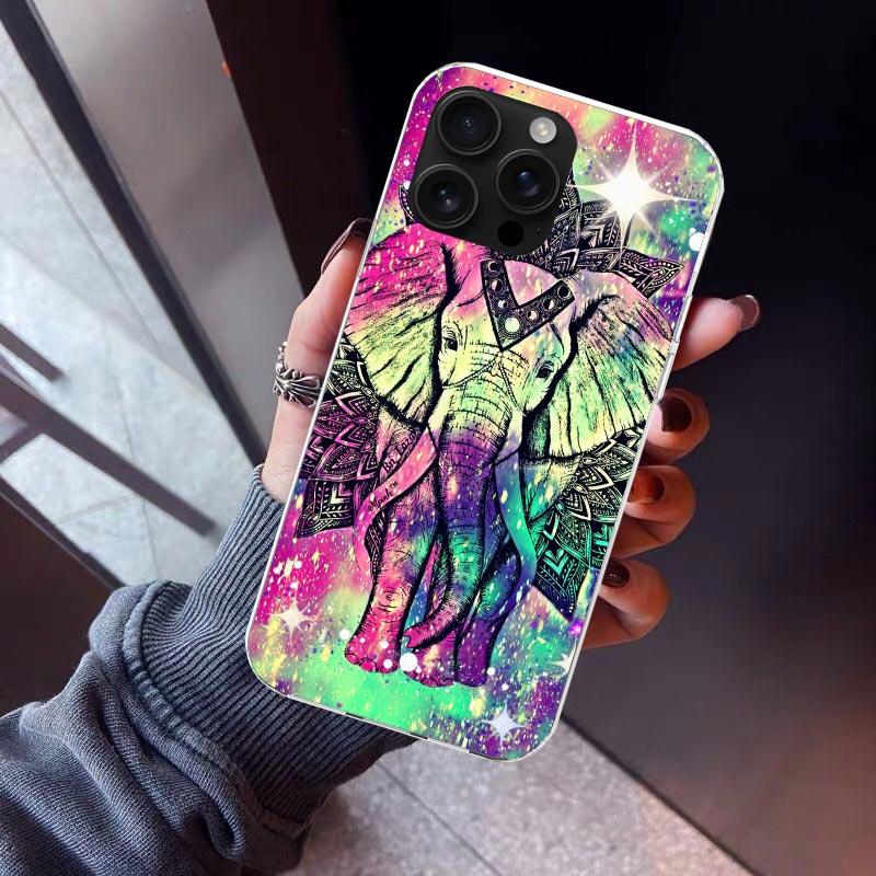 Elephant Mandala Aztec Phone Case For iPhone 17 Air 16 15 Pro Max 14 Plus 13 Mini 12 11 Cover 7 8 SE Silicone Shell Print Fundas