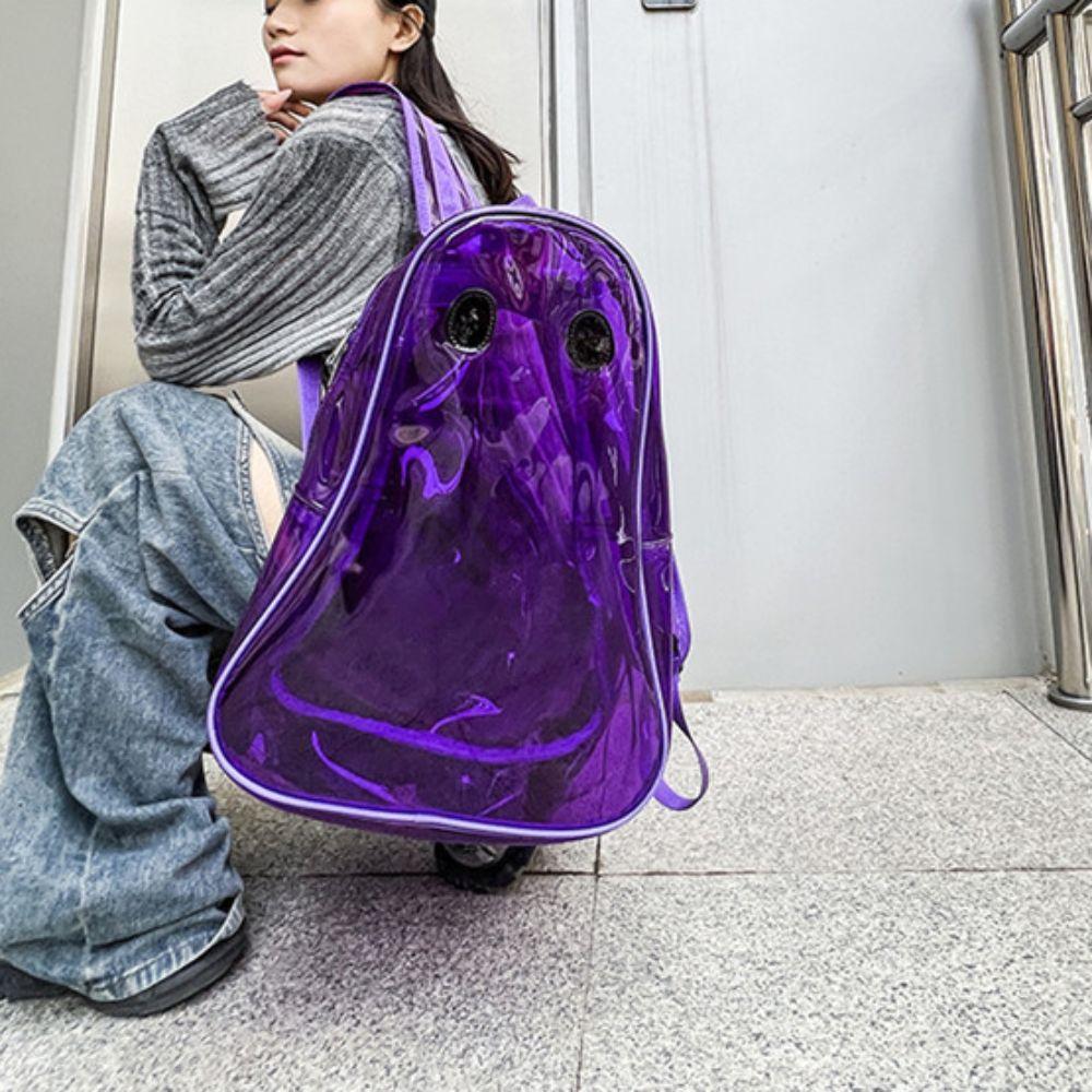 Candy Color Halloween Ghost Clear Backpack Dots Teenagers Ghost Shoulder Bag Students