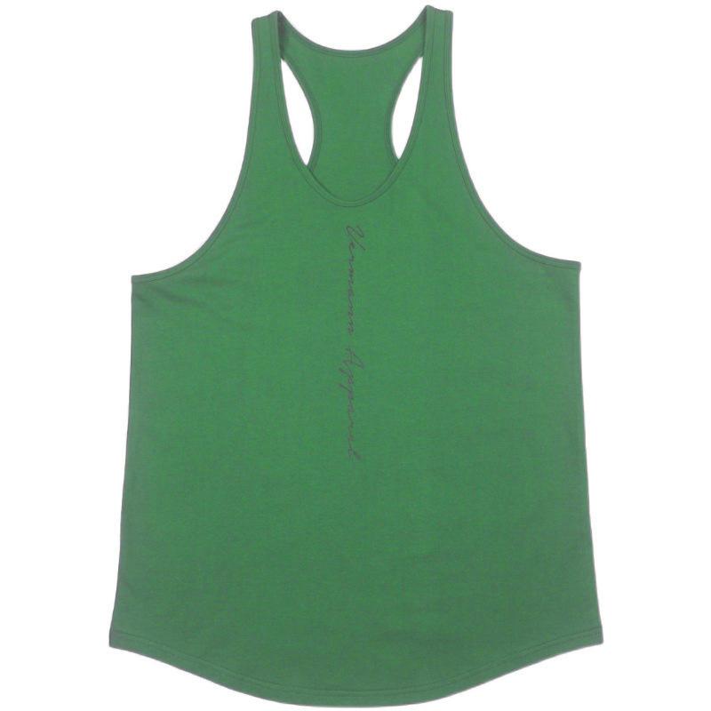 New Sports Vest Men'S Loose Summer Pure Cotton Fitness And Bodybuilding Quick Drying Sleeveless Shoulder White Base Shirt Sleeveless T-Shirt