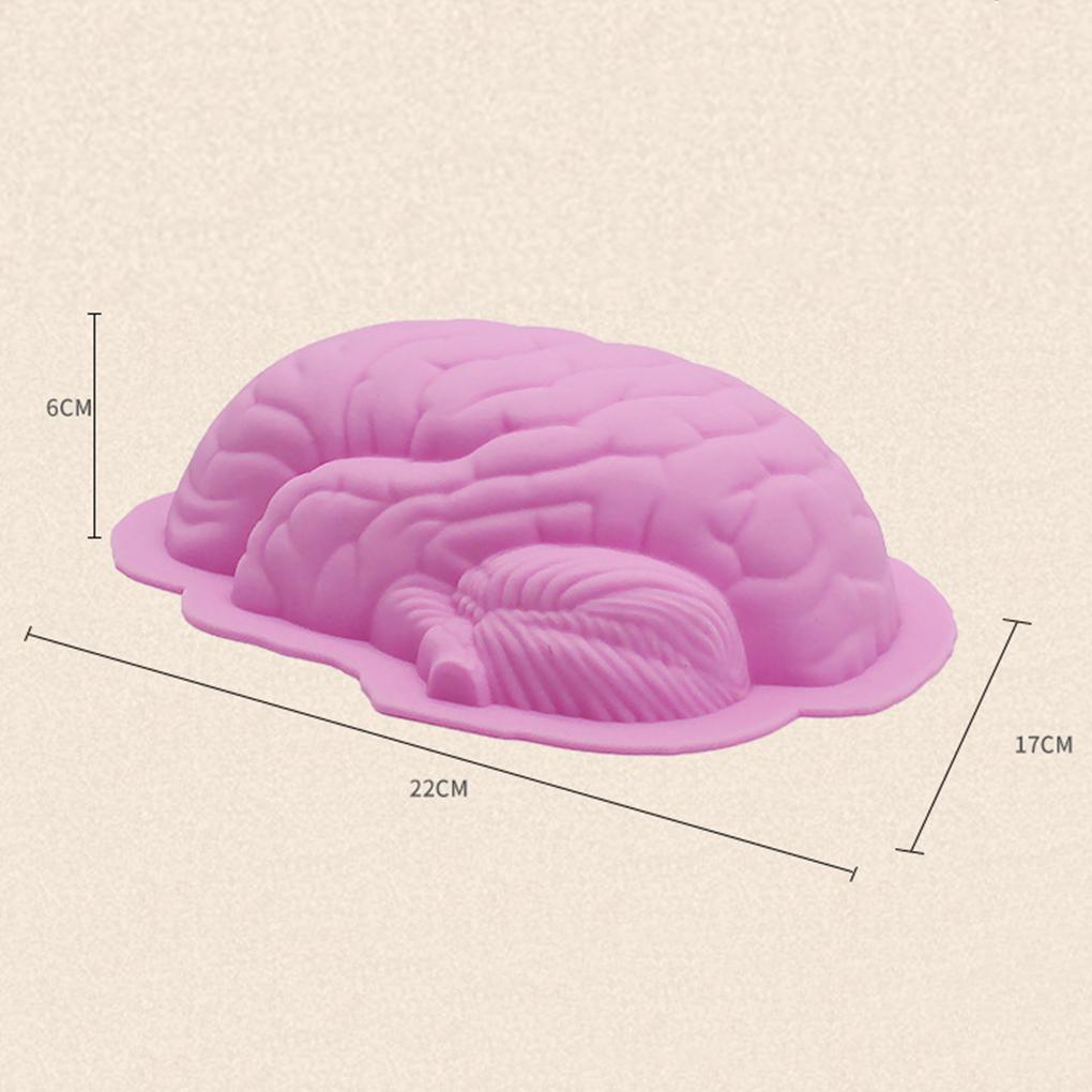 Human Brain Shape Pan Baking Silicone Halloween Cake Mold Pudding Jello Dessert Bread Mold