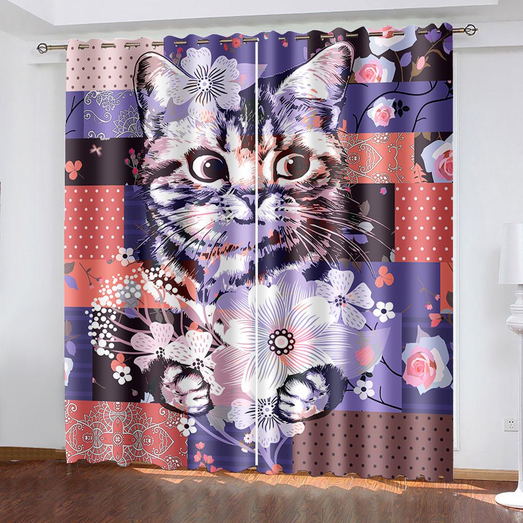 Детские любимые милые солнцезащитные шторы серии «Мир животных», 2 предмета, украшение для дома для гостиной, спальни