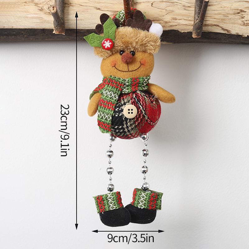 Navidad Christmas Decoration Plaid Christmas Pendant Christmas Tree Pendant Bead Leg Pendant Xmas Tree Decor Figurine Ornament