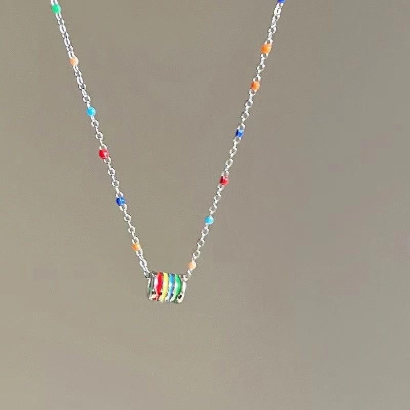 Double-Layer Rose Zircon Sweater Necklace: Elegant Summer Clavicle Chain, Women's Light Luxury High-End Accessory.