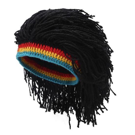 Hip Hop Style Hat, One-Piece Dreadlock Wig Knit Hat, Boys And Girls Hip Hop Cap, Music Festival Hat for Parties Festivals Halloween Daily Wear