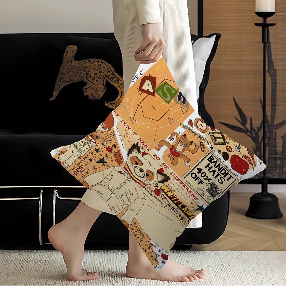 Classic FFantastic MMr FFox Animated pillow cover sofa cushion cover home room decoration children gift