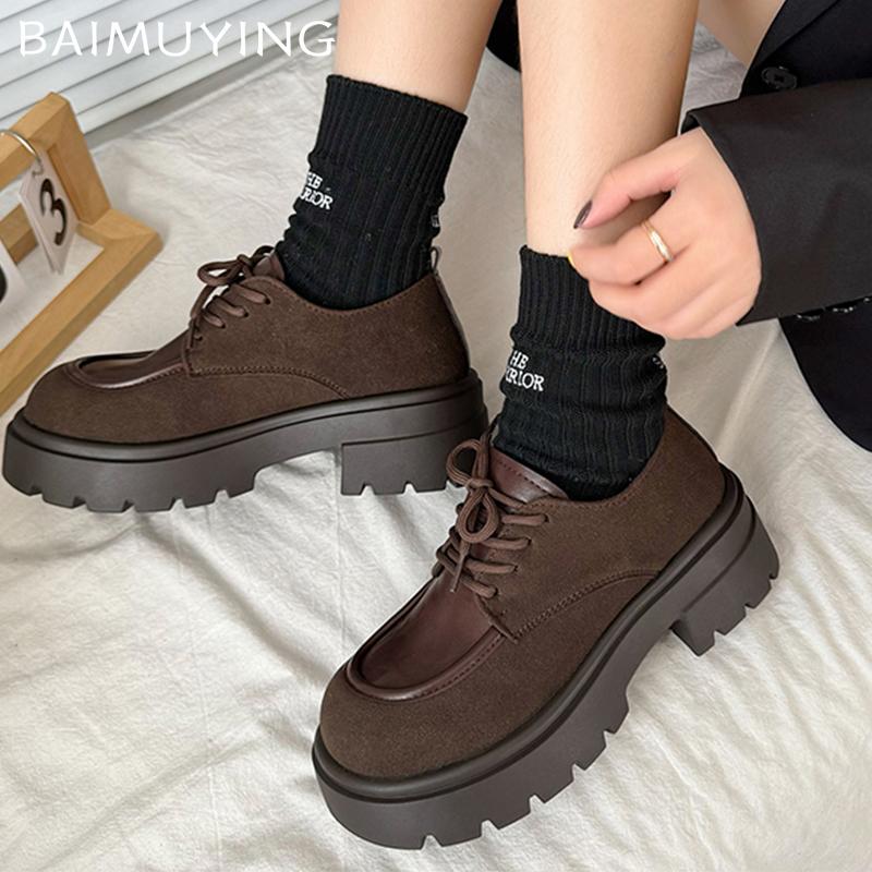 Замшевые туфли Мэри Джейн на платформе для женщин на среднем каблуке, модная женская обувь 2025 года, зимняя элегантная обувь в стиле Лолита, удобная повседневная обувь для женщин