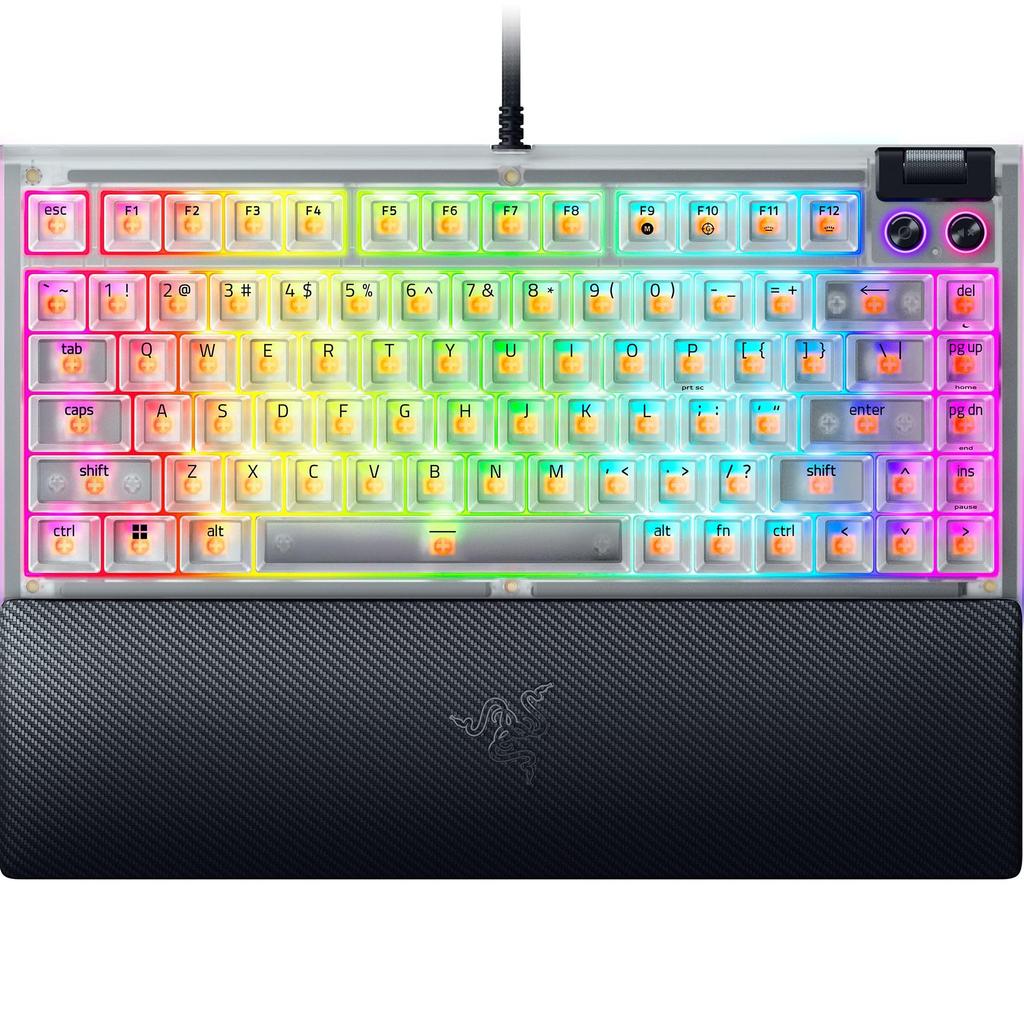 Razer BlackWidow V4 75% Phantom White Edition Gaming Keyboard English Layout