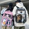 Clear Backpack with Reinforced Stitching Zipper Closure Large Capacity Adjustable Heavy Duty Large PVC Transparent See Through School Bag