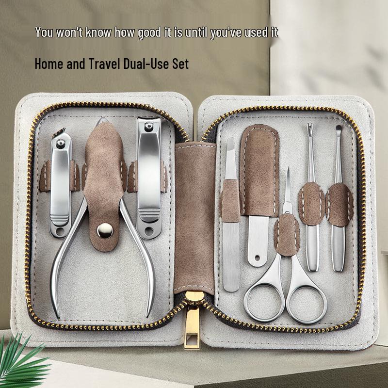 Набор из 8 предметов из нержавеющей стали для стрижки ногтей «Орлиный клюв» с сумкой на молнии