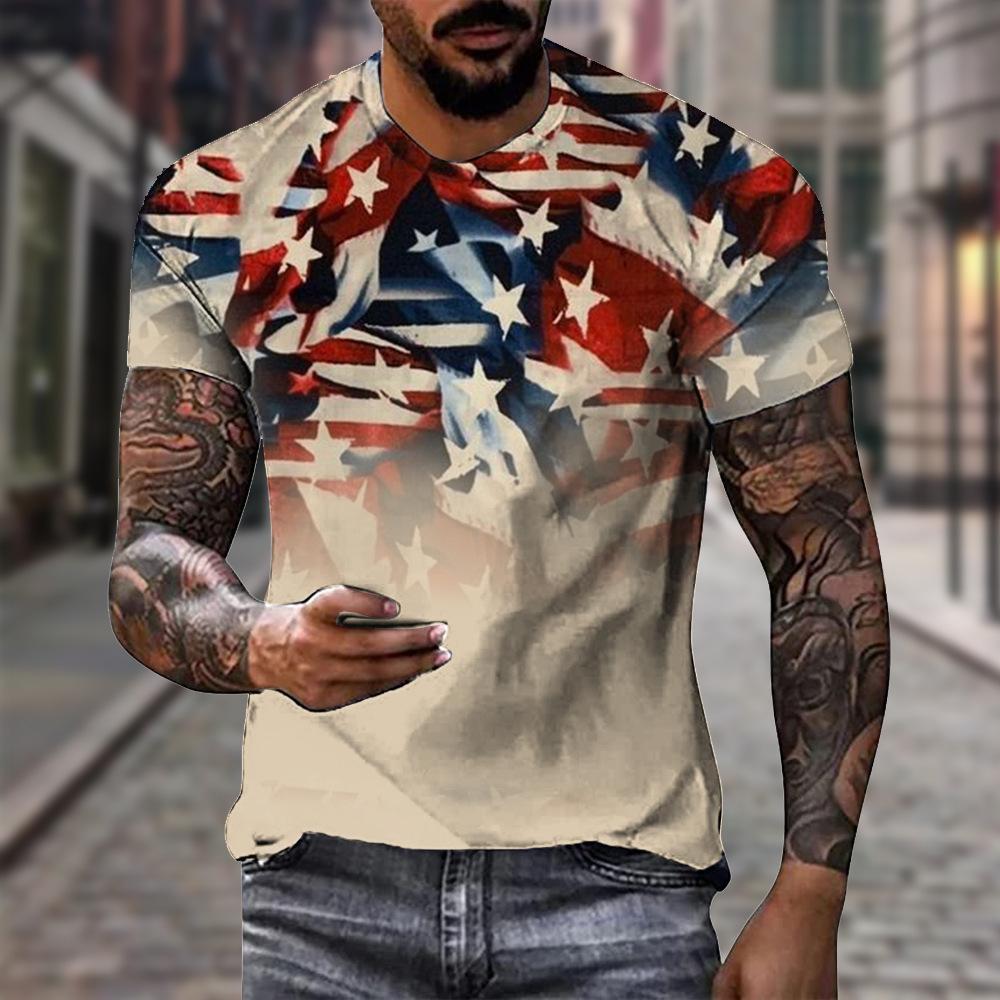 Мужская новая футболка, модная универсальная футболка из полиэстера с 3D принтом, спортивная, для бега, для фитнеса, с коротким рукавом, уличная одежда больших размеров, повседневный топ