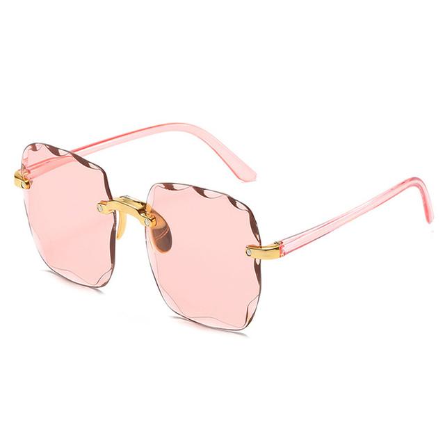 Квадратные солнцезащитные очки без оправы, женские брендовые дизайнерские модные солнцезащитные очки с градиентом, режущие линзы, мужские безрамочные очки для вождения