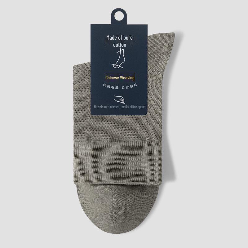 Мужские дышащие черные сетчатые хлопковые носки для всех сезонов