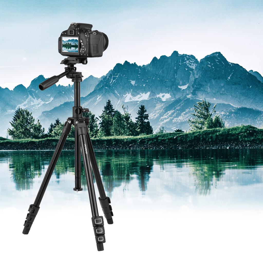 Q160HA Professional Video Tripod Horizontal Mount Heavy Duty Camera Tripod with 3-Way Pan