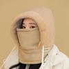 Winter thermal ear-protecting hat for men, with fleece lining, thick integrated neck warmer and face mask, suitable for women riding electric bikes,