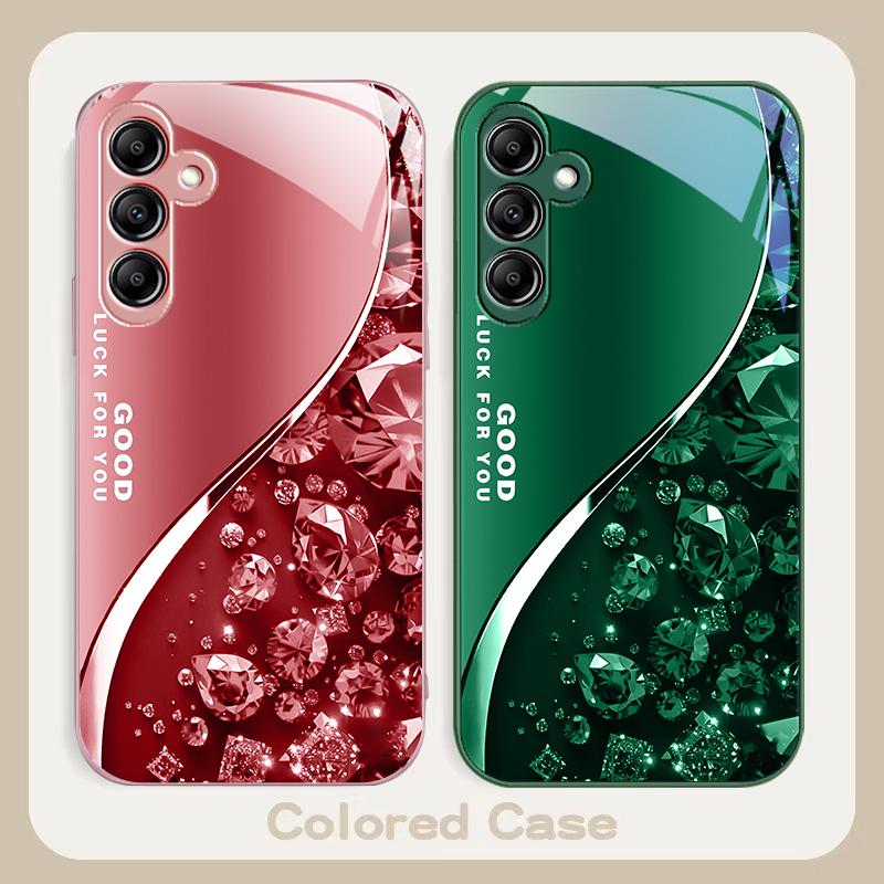 Цветной Алмазный Градиентный Для Samsung Galaxy A01 A02 A03 Core A04 A14 4G A13 54 34 31 20 25 23 22 5G S21 Ultra S20 Стеклянный Чехол для Телефона