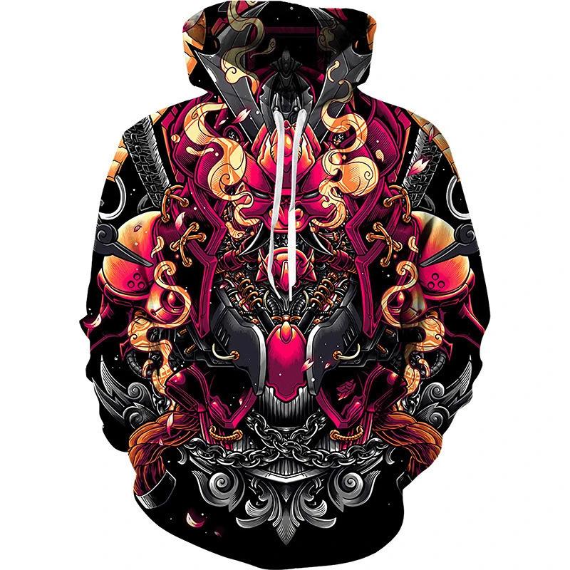 New Hot Anime 3d Hoodies Japanese Samurai Sweatshirt Men And Women Fashion Black Pullover Autumn And Spring Men's Clothing