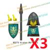 N511U-518U N335-337 Средневековый Замок Рыцарь Строительные Блоки Фигурки Четырехсторонняя УФ-Печать Оружие Аксессуары Игрушки Подарки для Детей F030