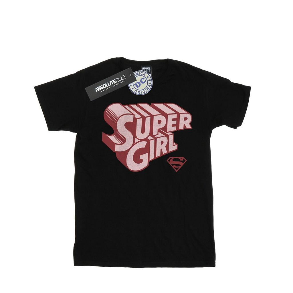 DC Comics Womens/Ladies Supergirl Retro Logo Cotton Boyfriend T-Shirt