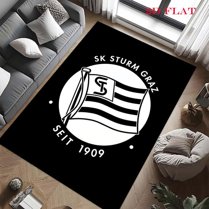 SK Sturm Graz logo Carpet Rug for Living Room Bedroom Home Sofa Decoration,Kids play Nonslip Floor Mat