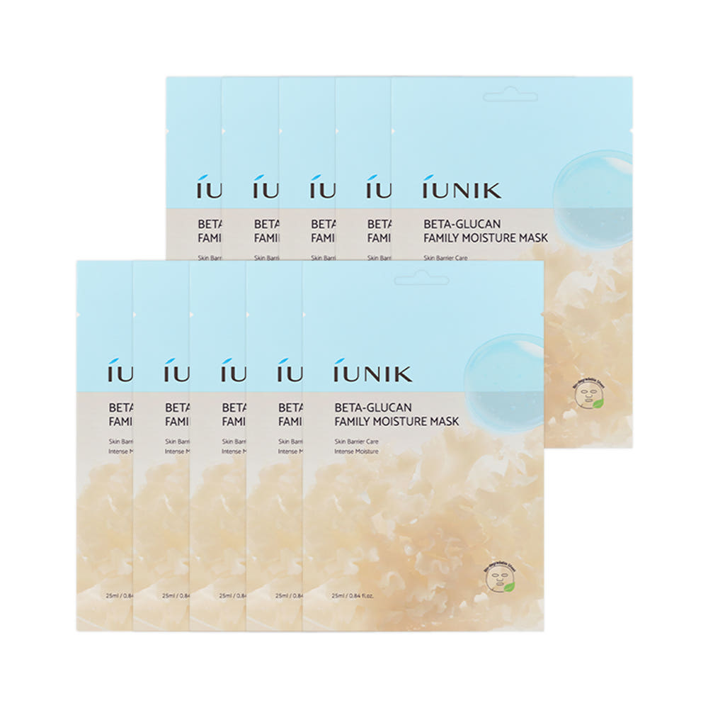 iUNIK Beta-Glucan Family Moisture Mask Sheet 10 Pieces