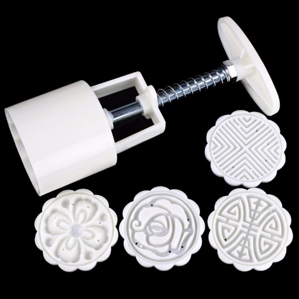 Форма для лунного торта, пресс-форма, форма для торта, печенья, десерта, инструмент для выпечки + 4 штампа