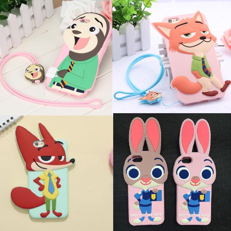For Iphone 5 5s 6 6plus Zootopia Judy Hopps Nick Wilde Silicone Mobile Cover With Shockproof Features For Teen Gift