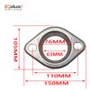 2 Hole Diamond Shape Car Exhaust Flange KIT Universal 304 Stainless Steel Stamped Exhaust Flange 51mm 63mm 76mm