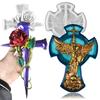 3D Archangel St. Michael Resin Mold Silicone Cross-Tray Jewelry Storage Dish Plaster Ornaments New