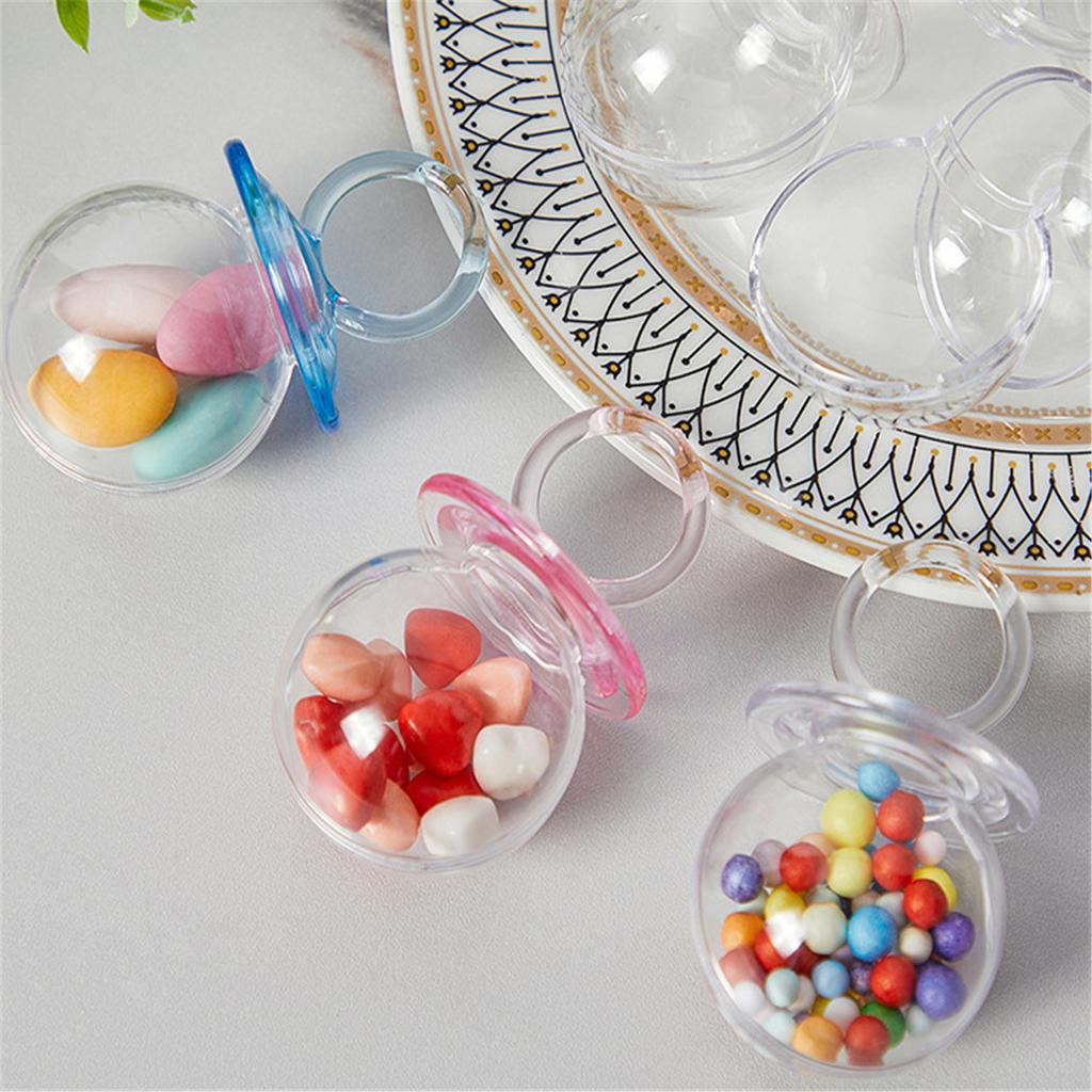 Упаковка из 12 наполняемых коробок для конфет в форме пустышки, подходящих для украшения вечеринок по случаю рождения ребенка и крестин