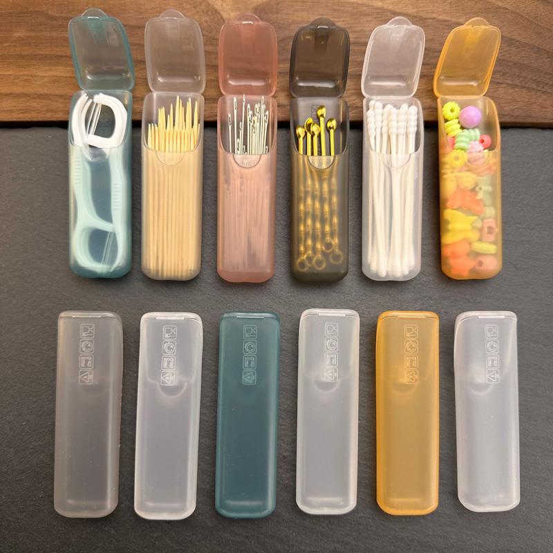 Easy to Carry Toothpick Floss Holder Compact Transparent Plastic Storage Box Pill Case Home Outdoor Travel Restaurant Camping Tools