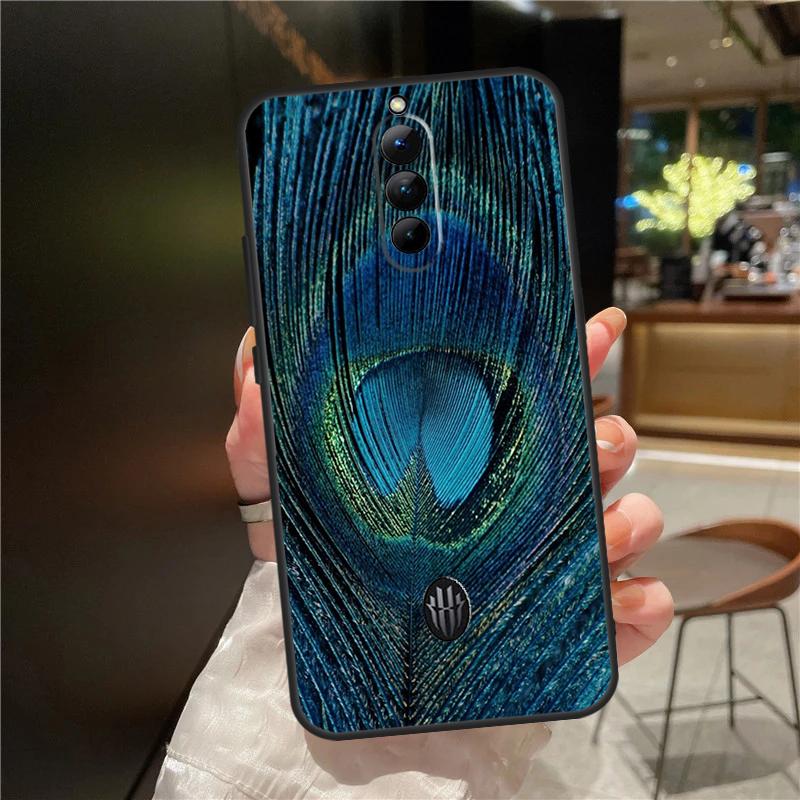 Bird Peacock Feather Case For ZTE Nubia Red Magic 11 10 9 8 9S 8S 10S Pro Plus 6 7 6S 7S For RedMagic 10 Air Cover