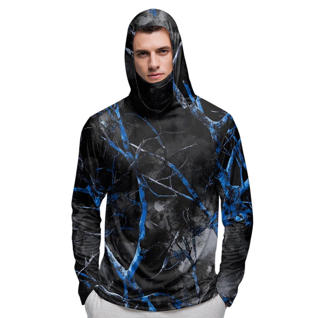 Мужская рубашка с маской Легкая с длинным рукавом Капюшон Для пеших прогулок Рыбалки Для выступлений