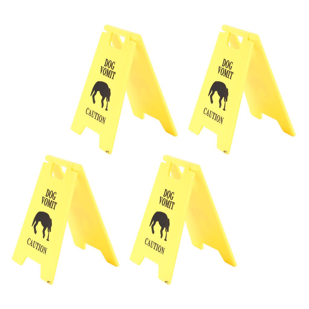 4Pcs Dog Vomit Sign 3D Printing Wear Resistant Multifunctional Dog Vomit Warning Sign Decoration
