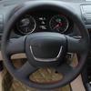 Ручной работы Черный Искусственная Кожа Чехол на Руль Автомобиля Для Skoda Octavia 2009-2013 Citigo 2011-2012 Roomster Fabia