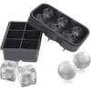 Ice Cube Mold, Silicone Ball Ice Cube Tray With Lid And Large Square Ice Cube Mold, Reusable