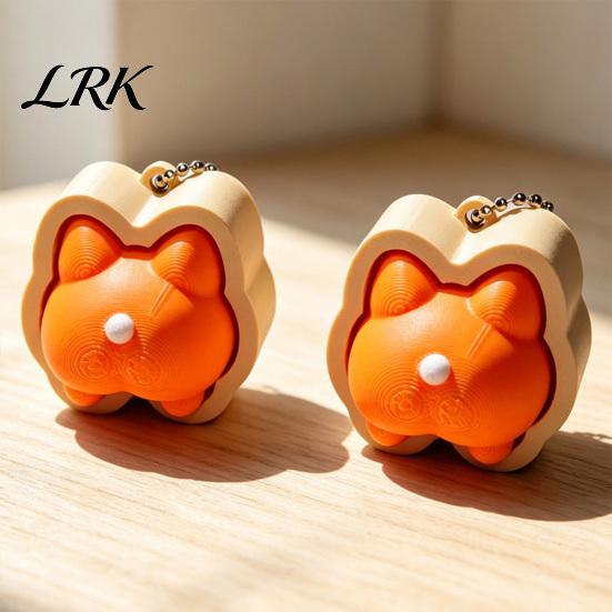 Успокаивающий настольный аксессуар Снятие стресса Корги Попа Кликалка, 3D-печатная собака Игрушка-фиджет Тактильный гаджет, Игрушка-кнопка для снятия напряжения для брелка, Рюкзаков