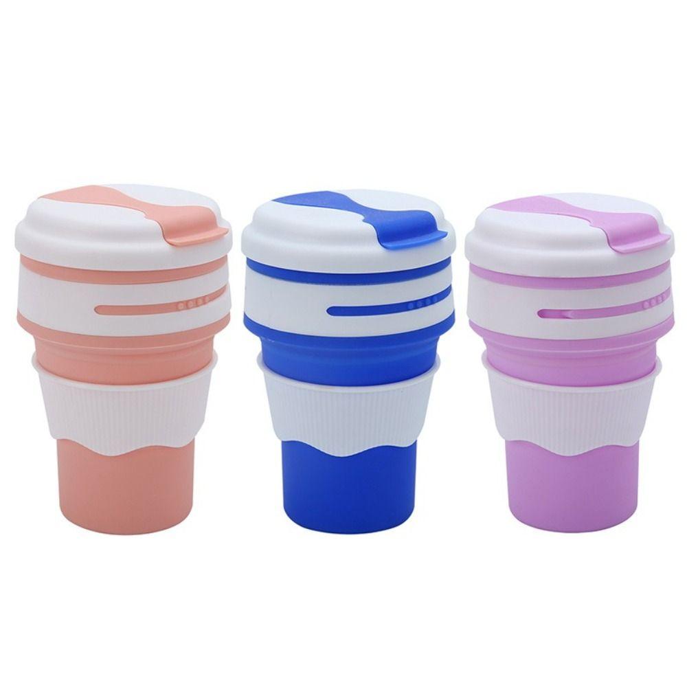 High Temperature Resistant Silicone Tea Coffee Cup 350ml Collapsible Drinking Cup Sports