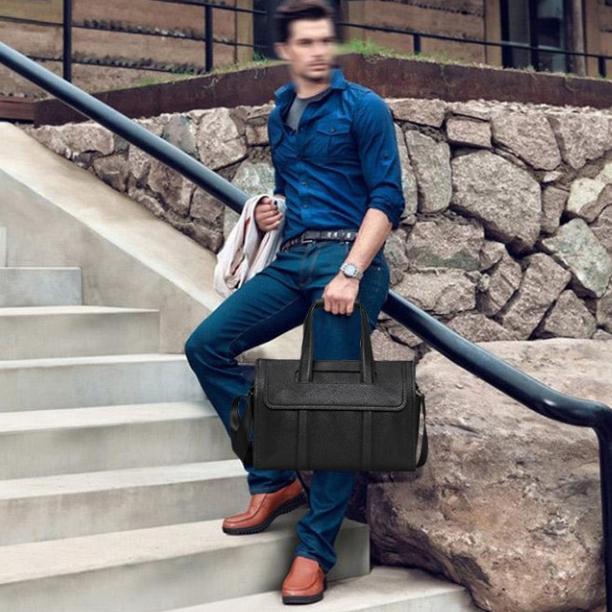 Мужская сумка из натуральной кожи, сумка для компьютера, деловой портфель большой емкости, сумка через плечо