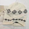 Knitted Beanie Hat For Women With Floral Pattern And Cold Weather Warmth Perfect For Autumn And Winter