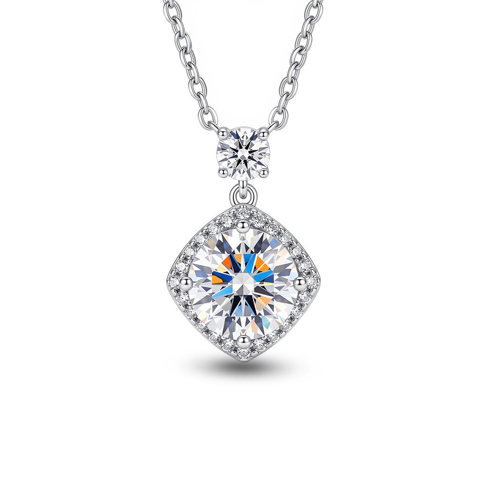 S925 Sterling Silver Moissanite Cross Pendant Clavicle Necklace for Women Luxury Sparkling Fine Jewelry Gift