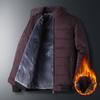 Men's Winter Windproof Fleece Lined Jacket Warm Breathable Zip-Up Sherpa Lined Coat Comfortable Long Sleeve Casual Jackets for Men Plus Size M-4XL