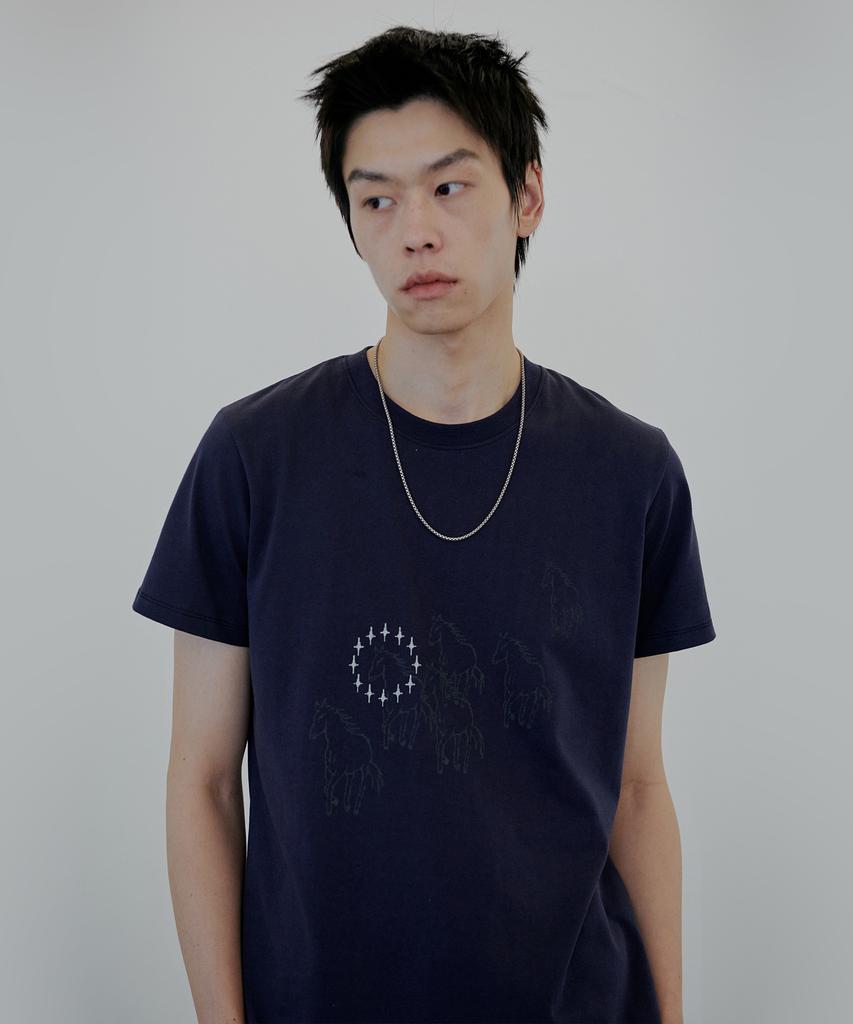 NUAKLE Star Horse Slim Fit T-Shirt_Midnight Blue