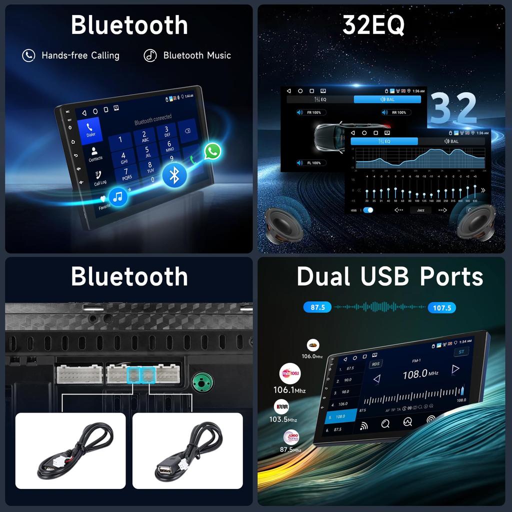 Автомобильная стереосистема 2din Wireless Carplay Android Hodozzy Android 9-дюймовый сенсорный экран автомобильное радио Dual Din Android Car Audio с GPS DSP задний автомобильный радиоприемник