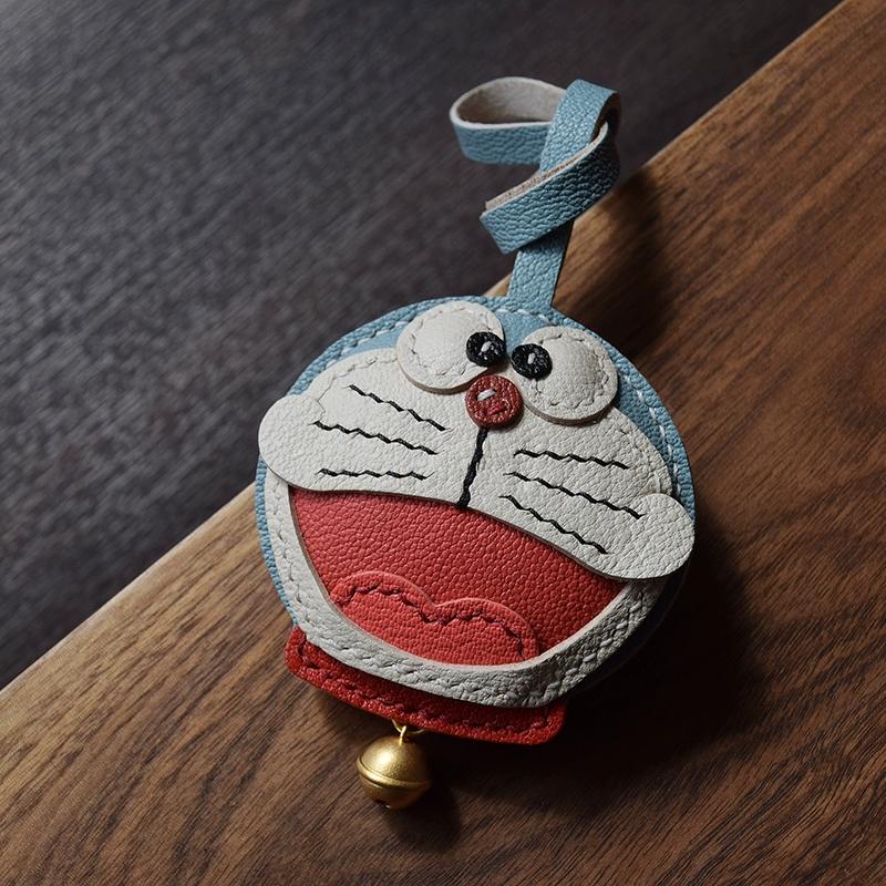 Робот-кот ручной работы кожаная сумка для ключей от машины подвеска милый высококачественный женский подарок простой дизайн брелок