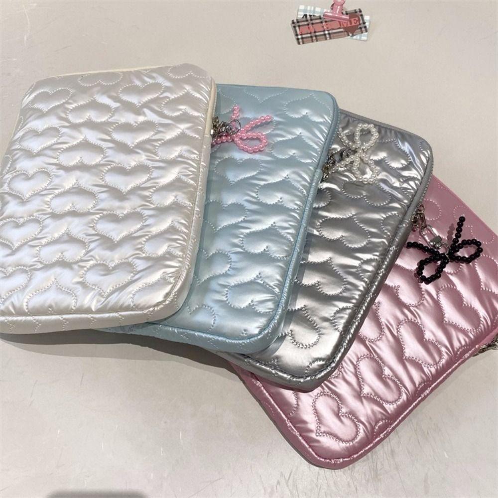 13 15 inch Laptop Sleeve Heart Bowknot Tablet Pouch 2024 Storage Bag Office School